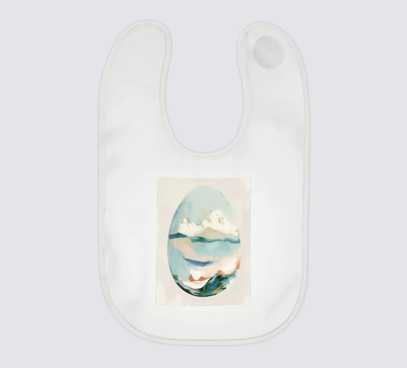 Eggshell Seascape baby bib by softsoul