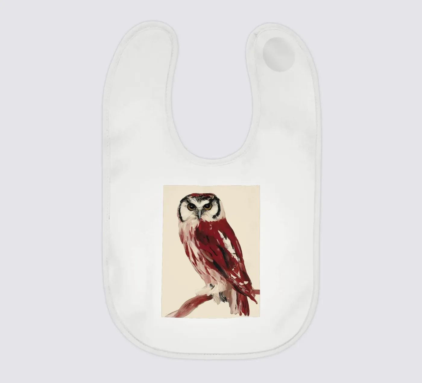 Red Owl baby bib by M.A.Z.U.N.