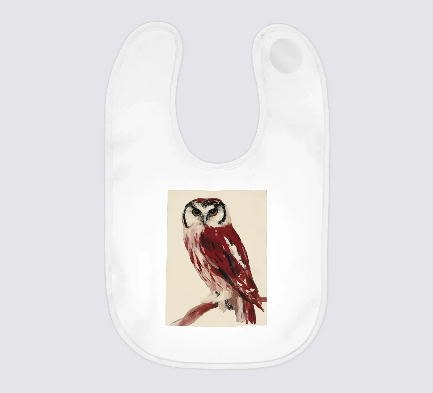 Red Owl baby bib by M.A.Z.U.N.