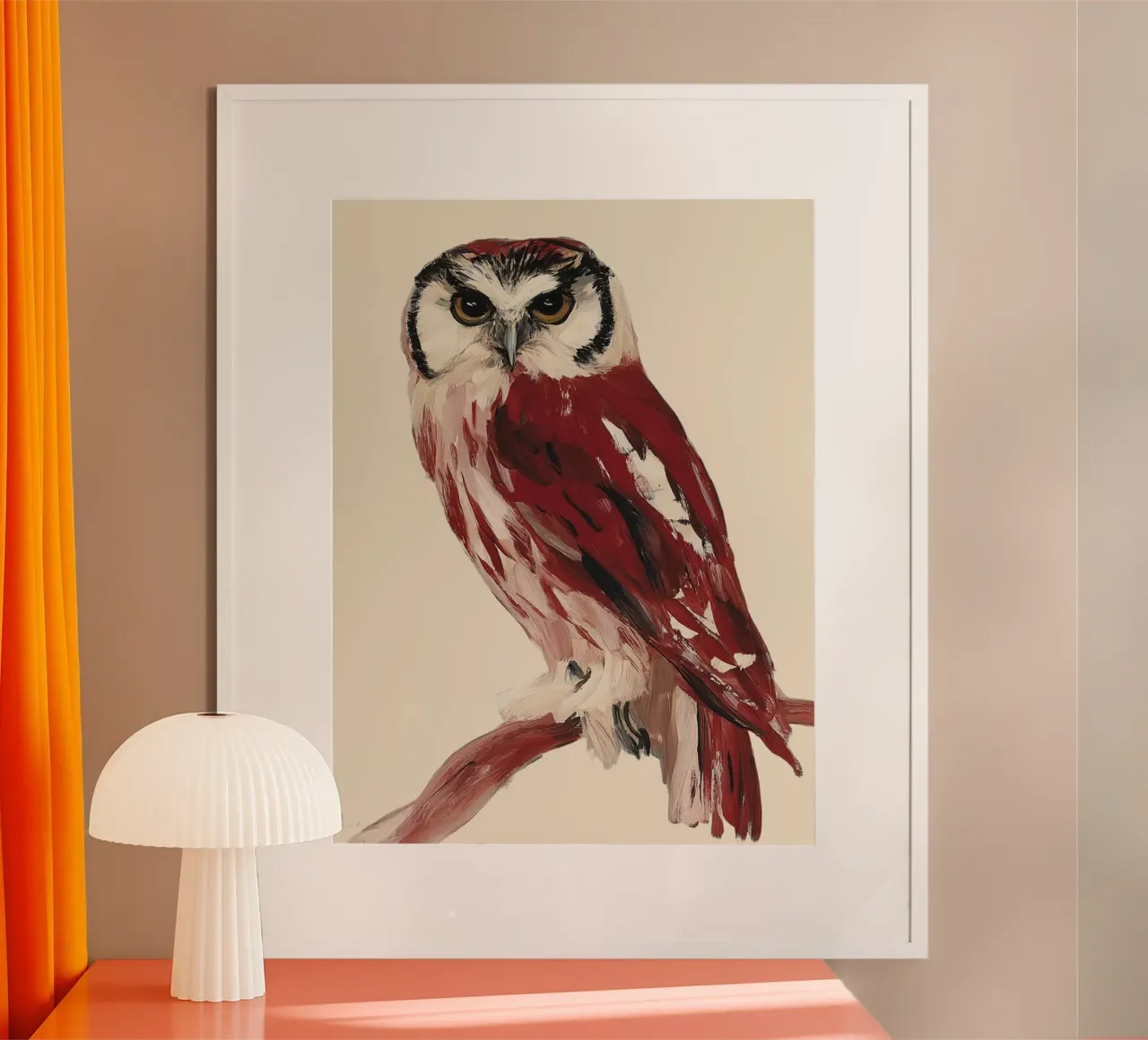 Rode Uil poster van M.A.Z.U.N.