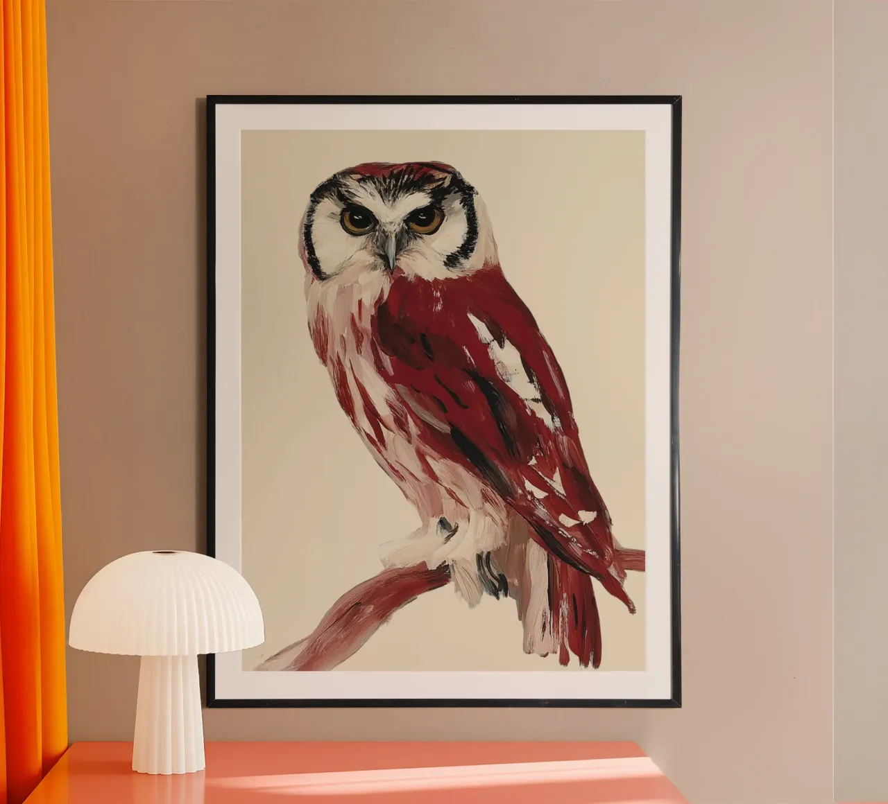 Rode Uil poster van M.A.Z.U.N.