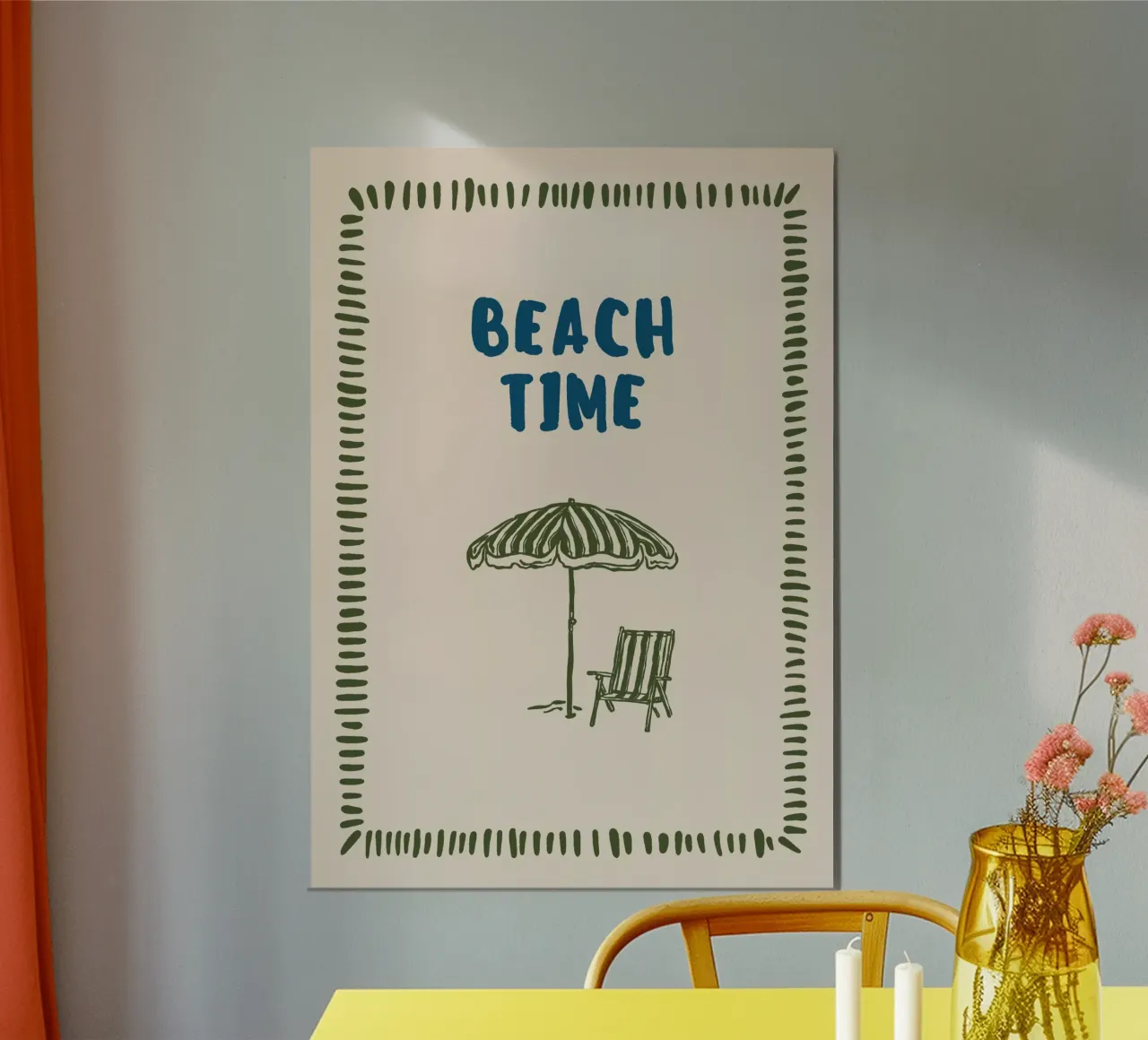 Boho Vacation 9 Beach Time alu-dibond by Boho Print Collection