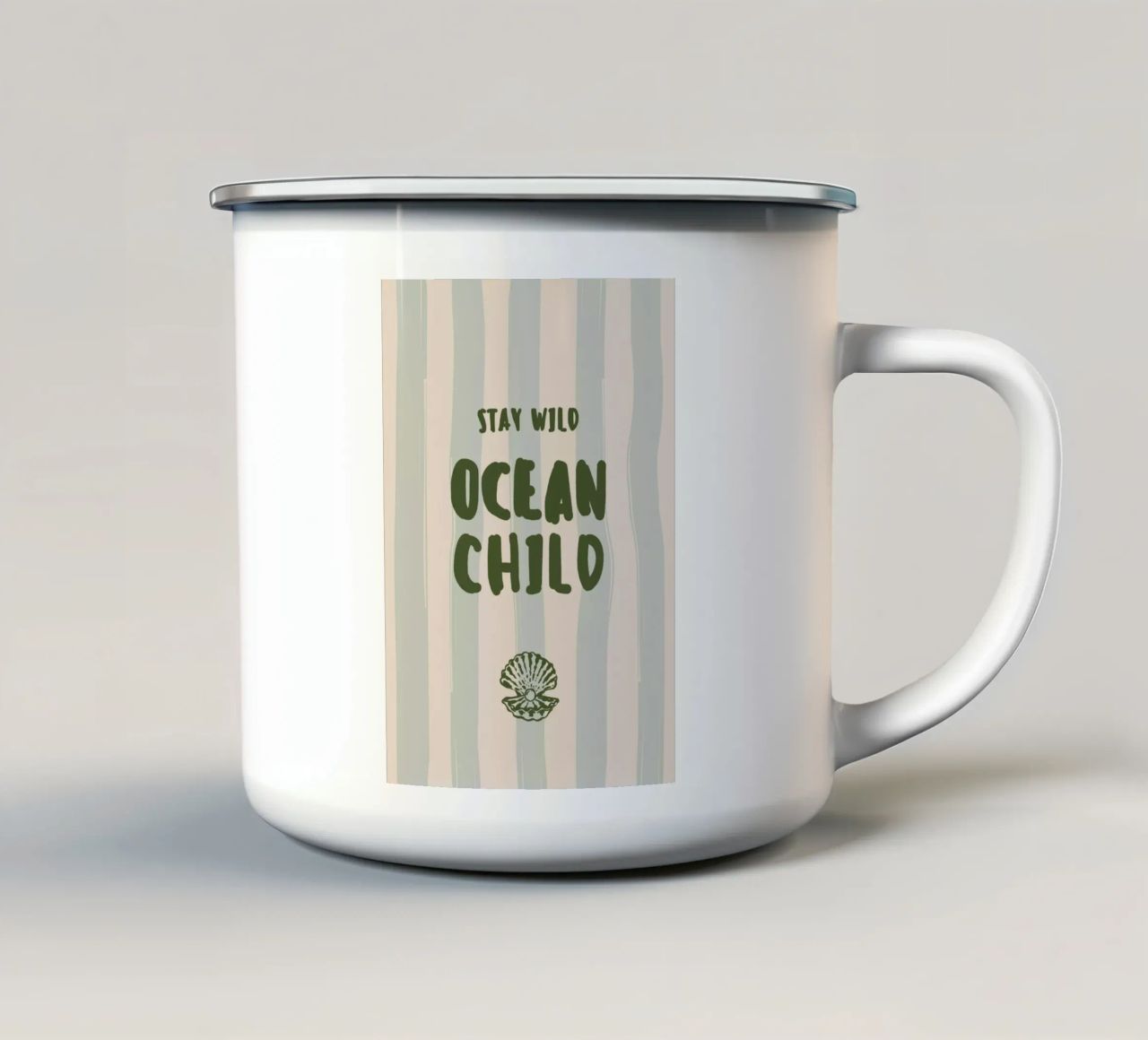 Boho Vacation 9 Ocean Child tazza in smalto da Boho Print Collection