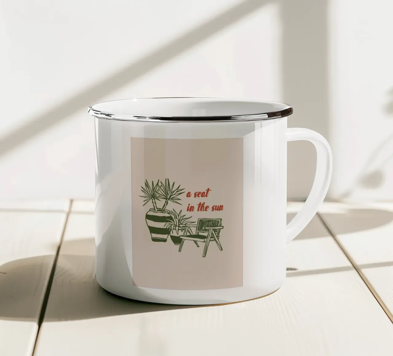 Boho Vacation 10 Seat in the Sun tazza in smalto da Boho Print Collection