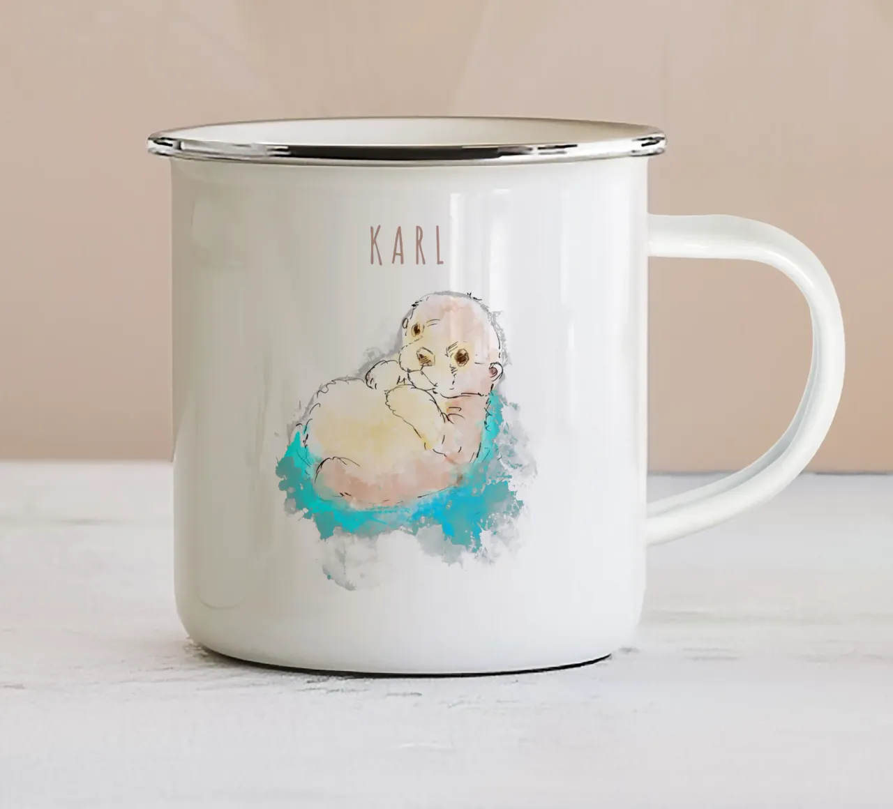 CUTE OTTER tazza in smalto da DANDESIGN