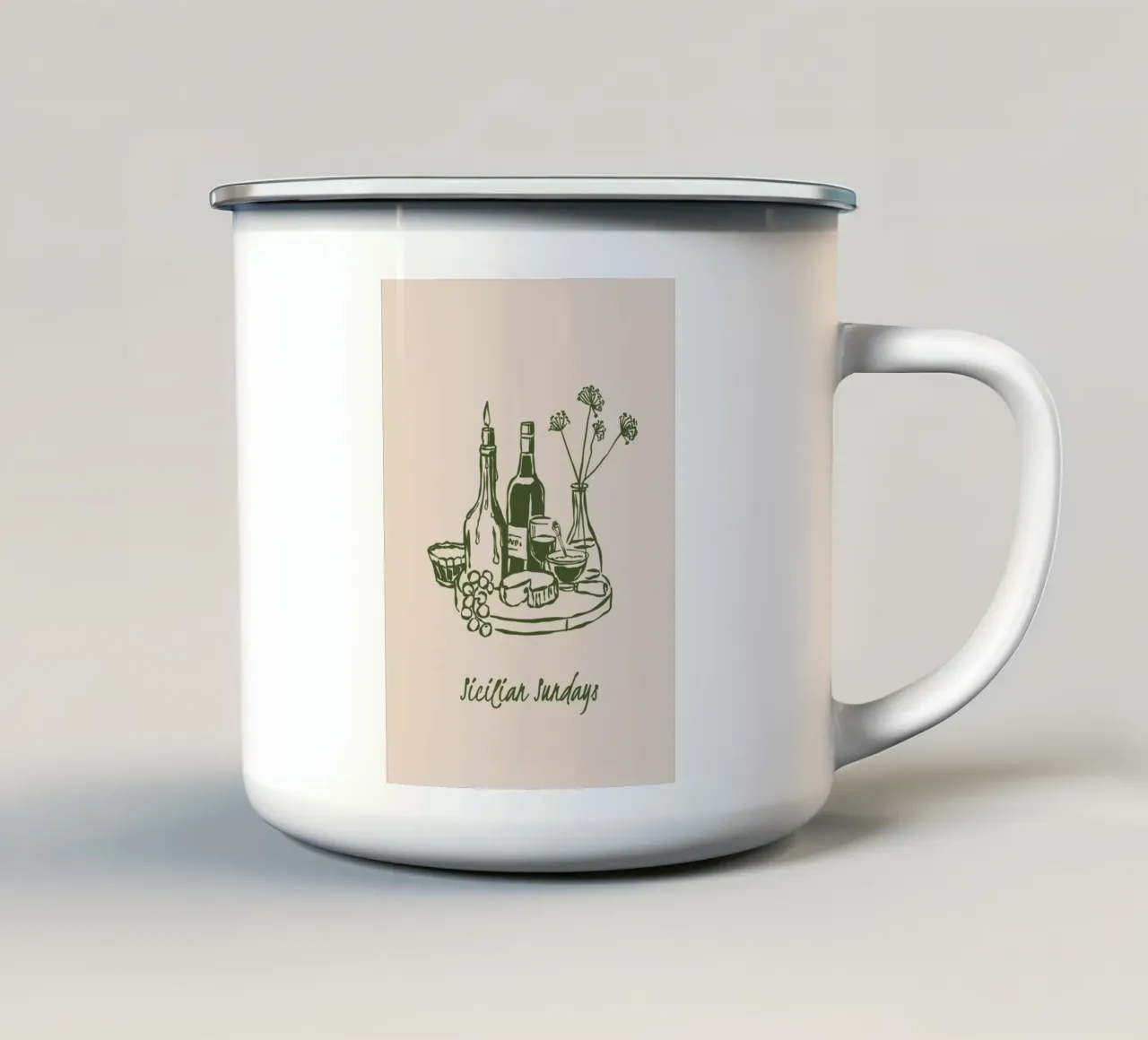 Boho Vacation 10 Sicilian Sundays tazza in smalto da Boho Print Collection