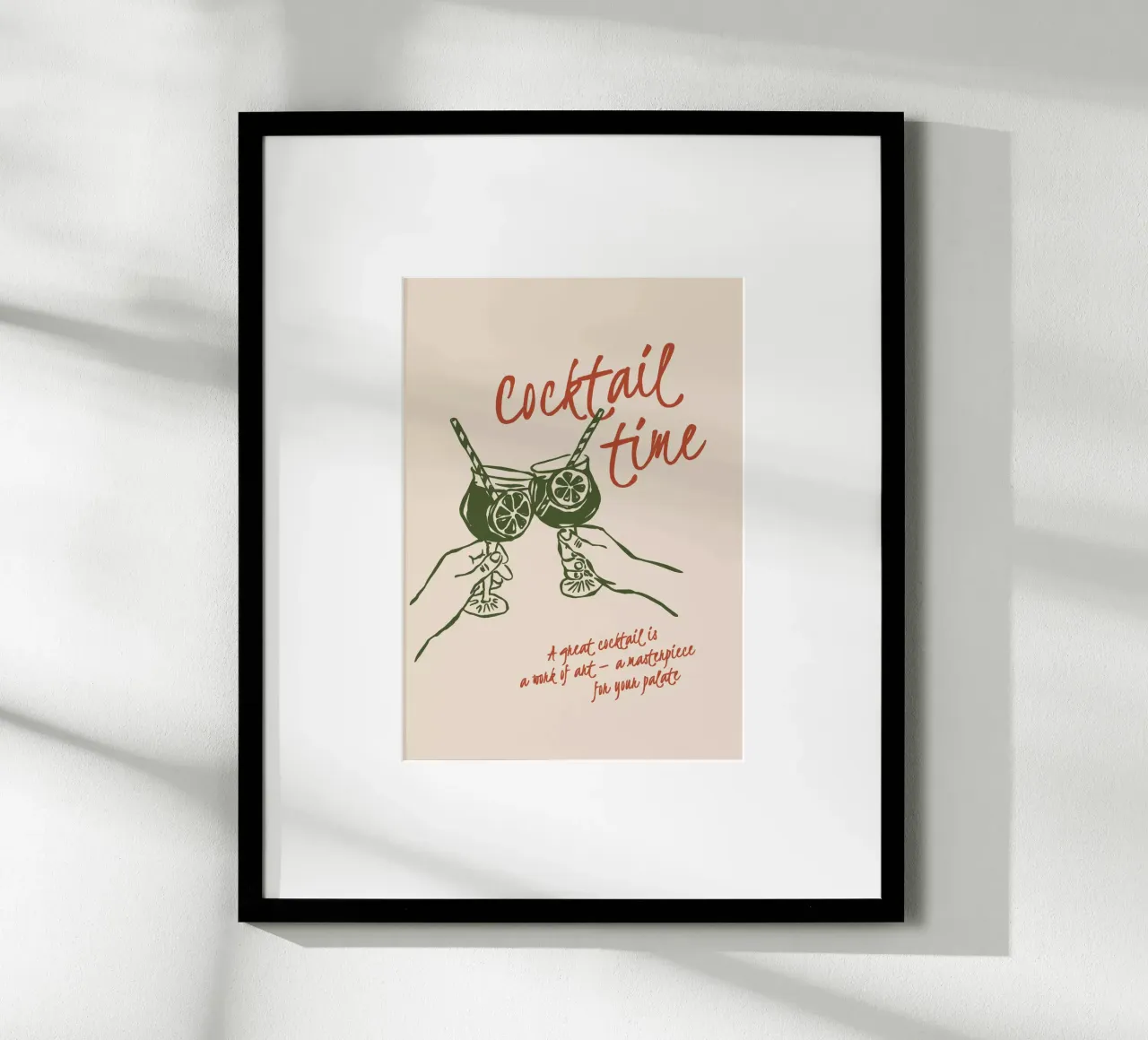 Boho Vacation 11 Cocktail Time poster con telaio in plastica da Boho Print Collection