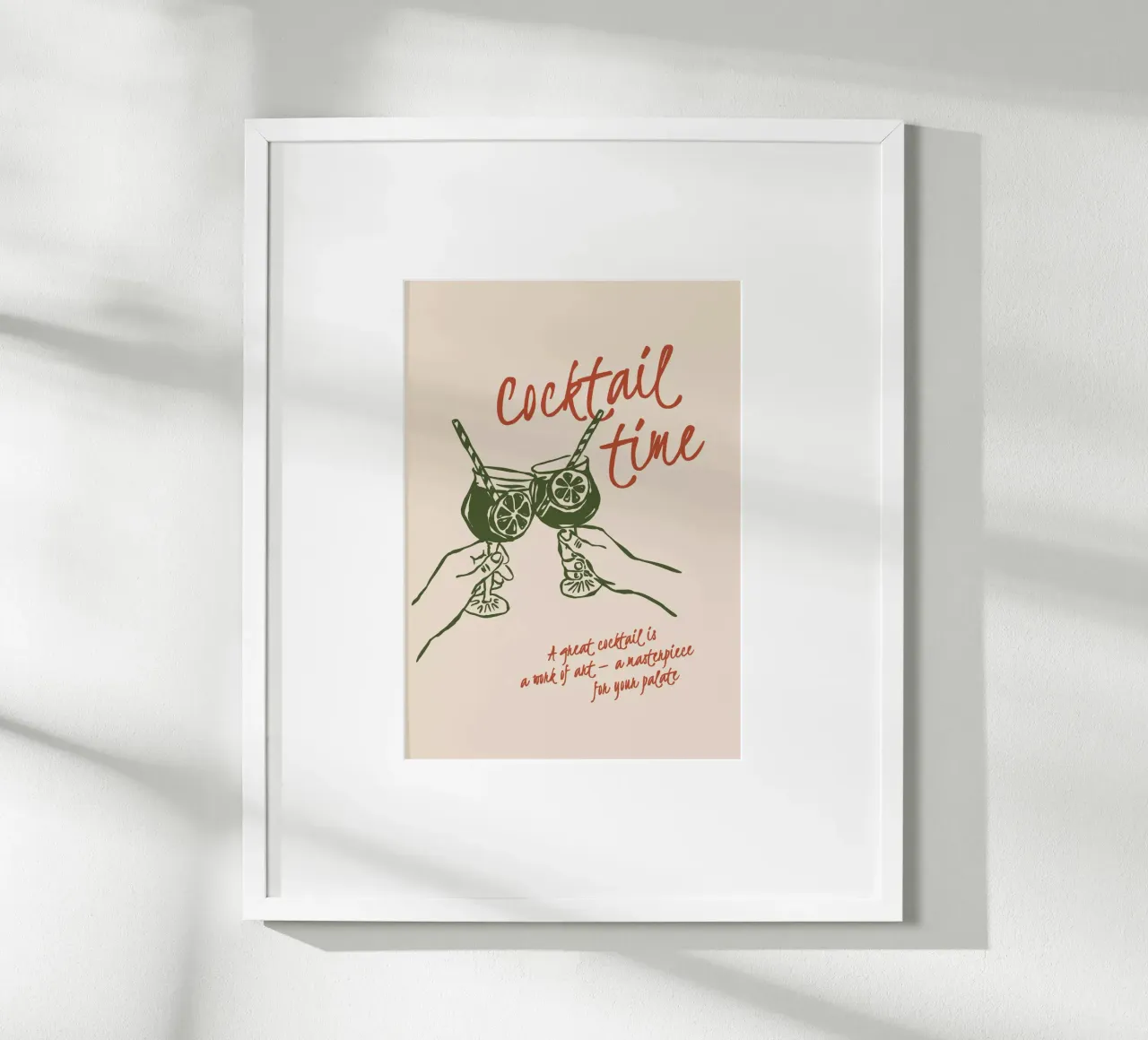 Boho Vacation 11 Cocktail Time poster con telaio in plastica da Boho Print Collection