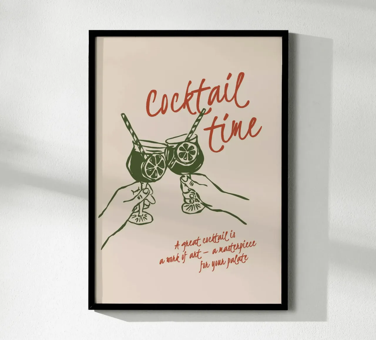 Boho Vacation 11 Cocktail Time poster con telaio in plastica da Boho Print Collection