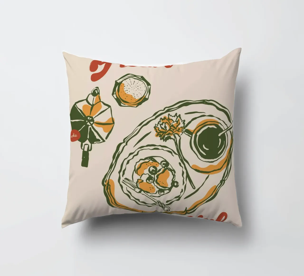 Boho Vacation 12 Breakfast Club cuscino da Boho Print Collection