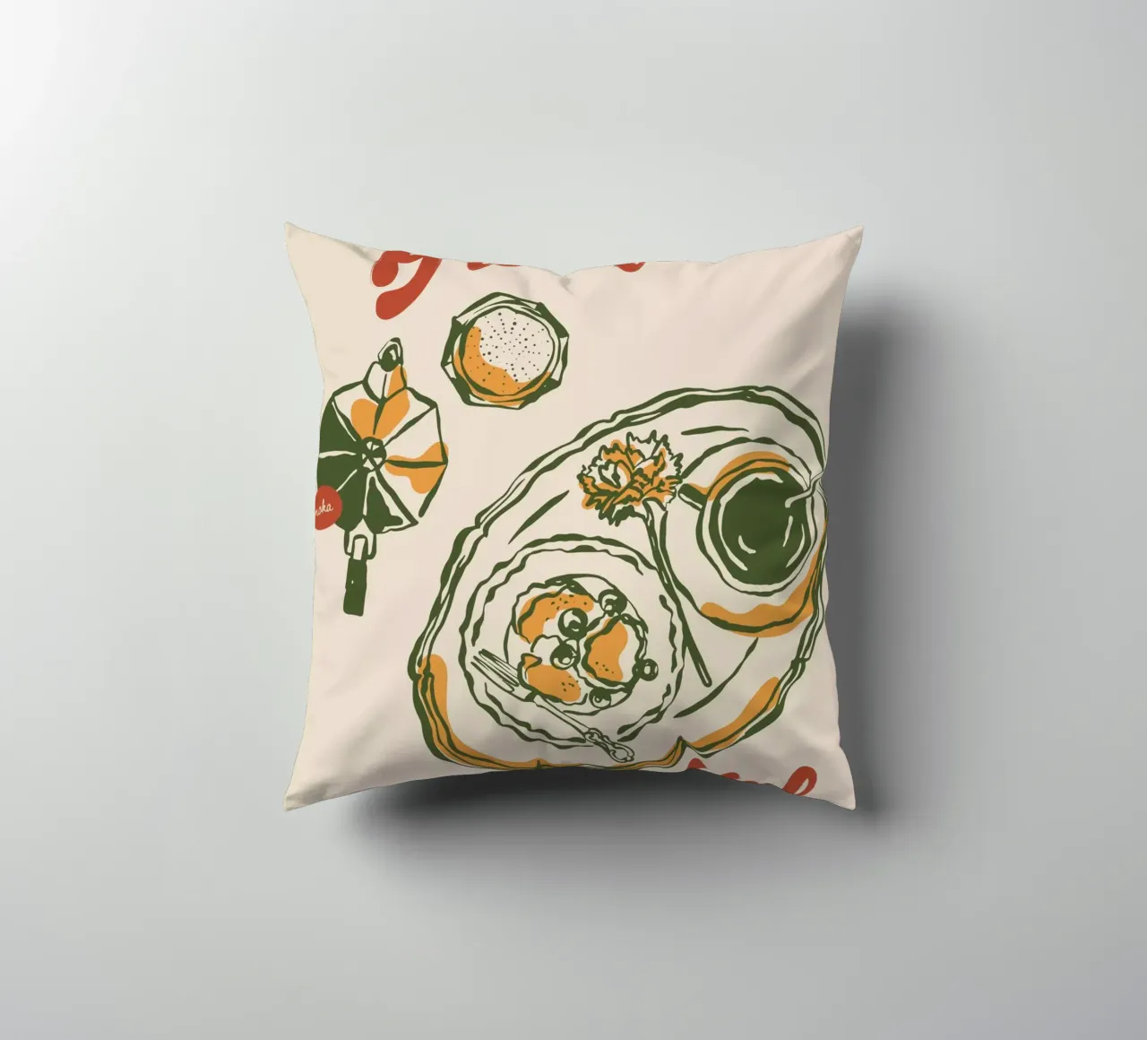 Boho Vacation 12 Breakfast Club cuscino da Boho Print Collection