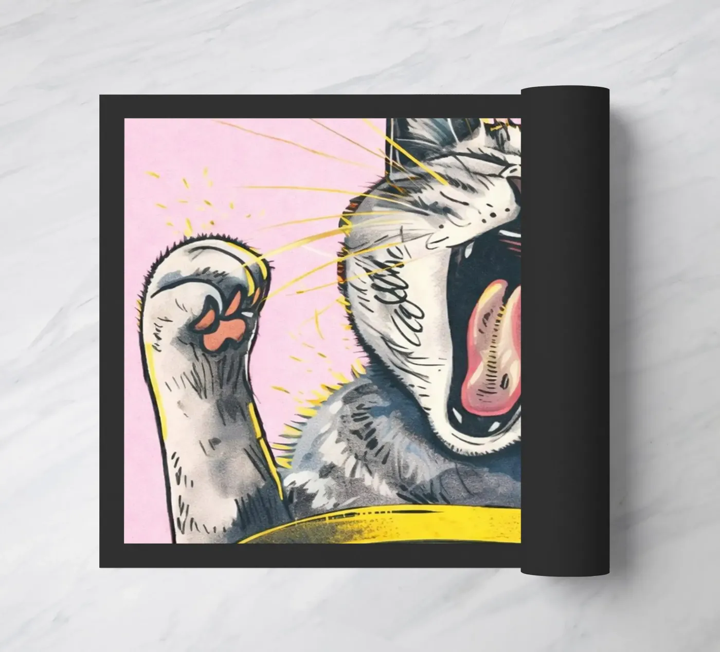 coffee cat doormat by Plumpz