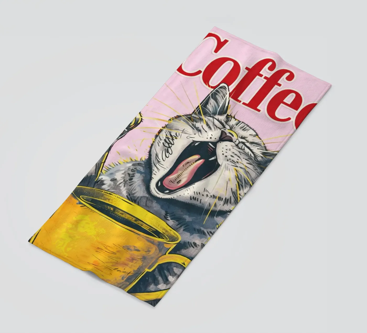 gatto caffè telo mare da Plumpz