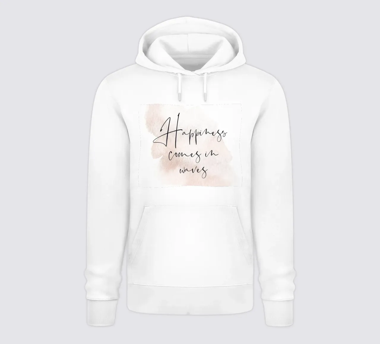 Aquarell Zitat - La felicità arriva con le onde felpa con cappuccio da Whole©