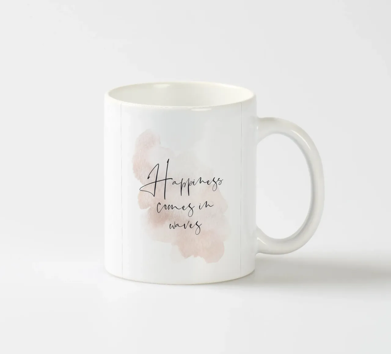 Aquarell Zitat - La felicità arriva con le onde tazza in ceramica da Whole©