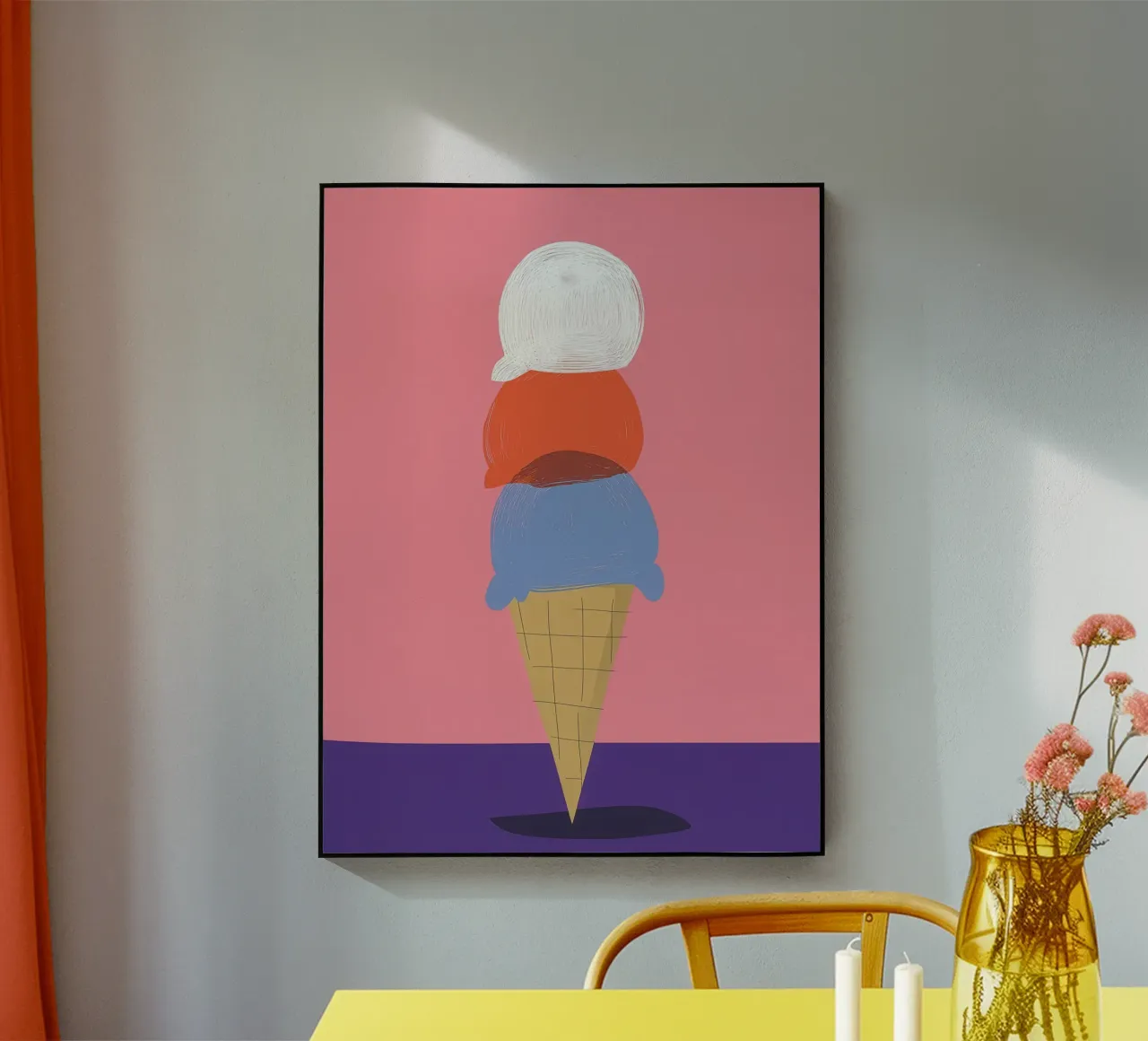 Illustration eines abstrahierten Eisbechers plexiglass da DARIA IVANOVNA