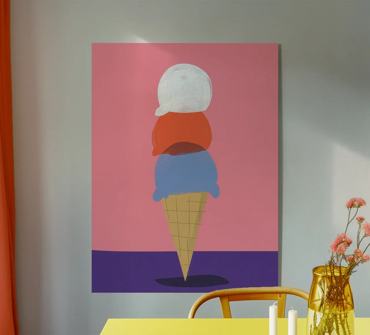 Illustration eines abstrahierten Eisbechers plexiglass da DARIA IVANOVNA