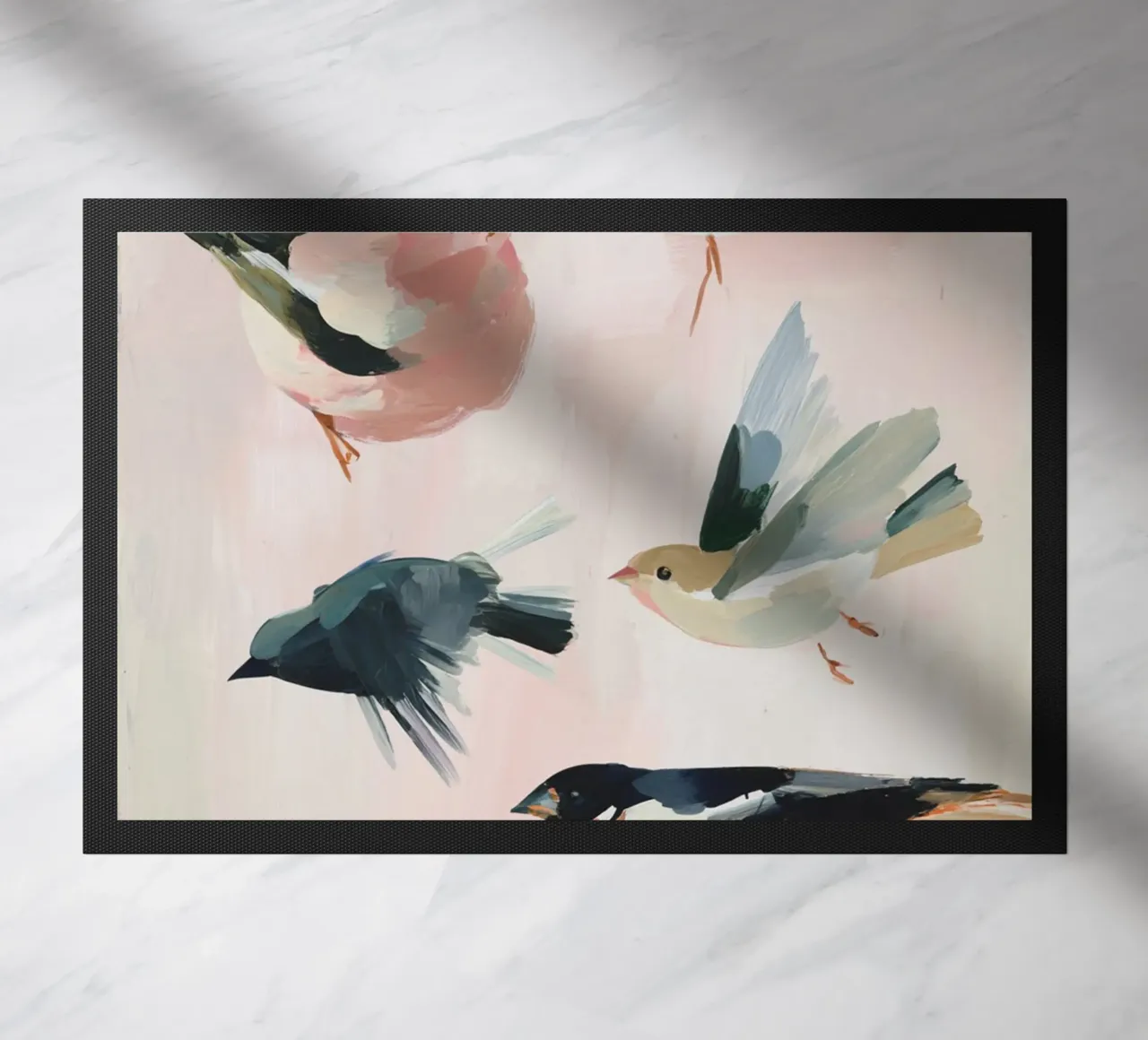 Spring Visitors doormat by M.A.Z.U.N.