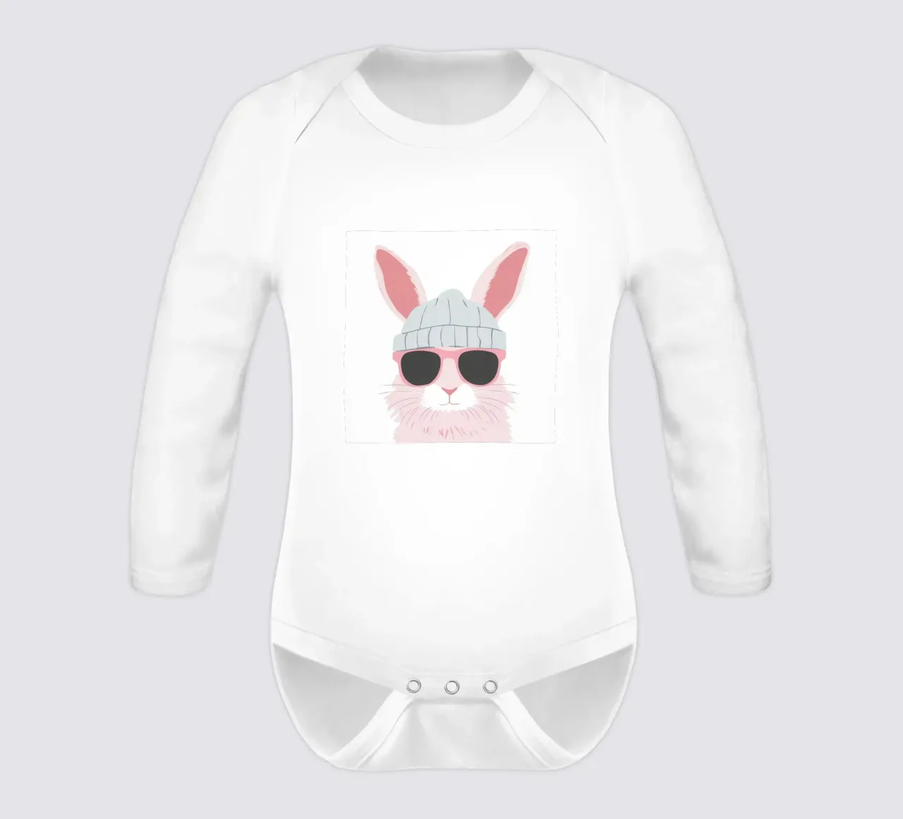 Cute Rabbit 9 long-sleeve baby romper by So Cute Land - Affiches et posters