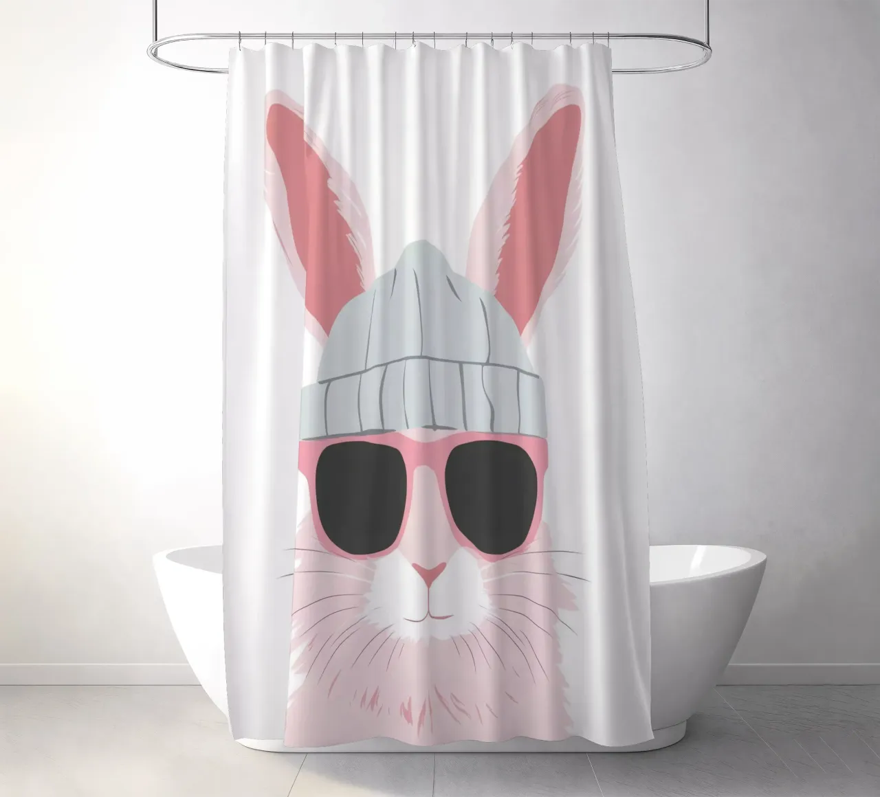 Cute Rabbit 9 shower curtain by So Cute Land - Affiches et posters