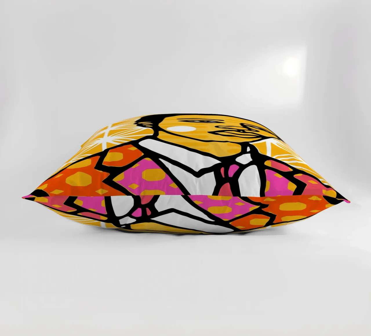 Yellow decorative cushion by Portraits