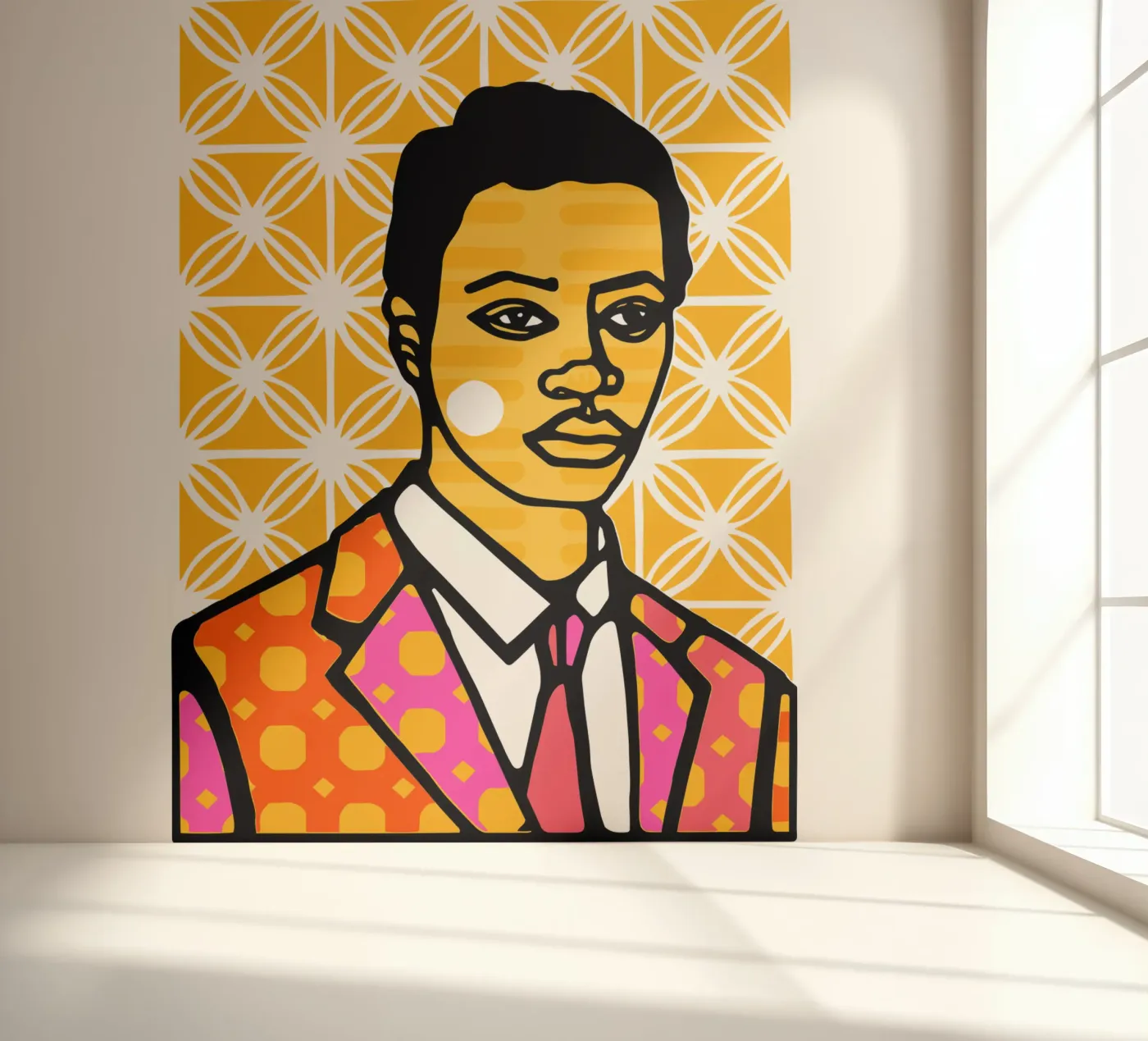 Geel fotobehang van Portraits