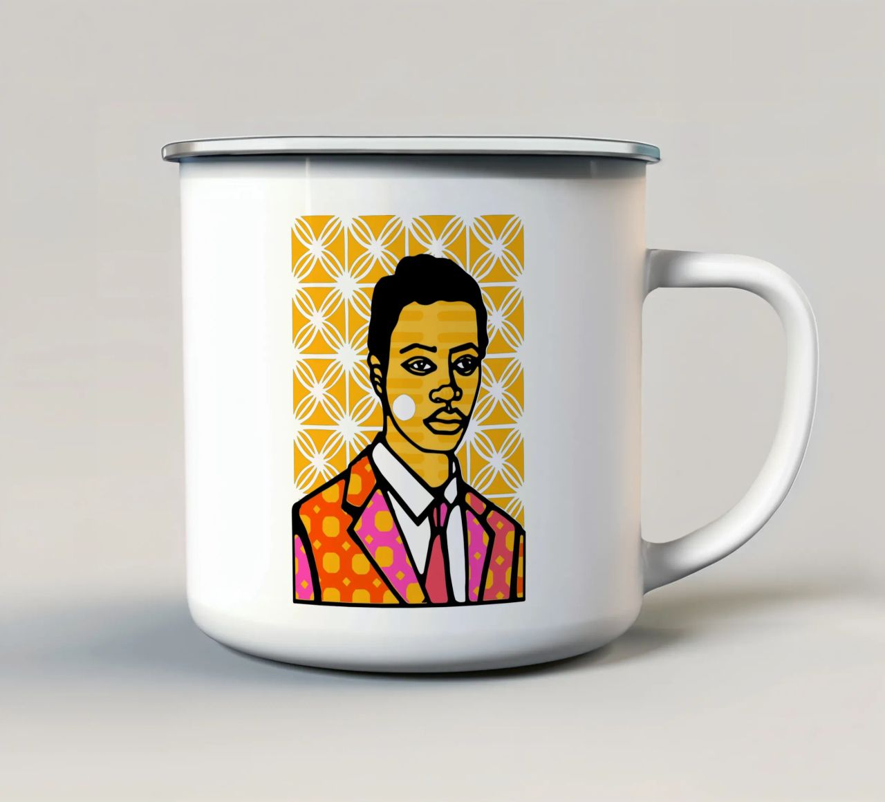 Giallo tazza in smalto da Portraits