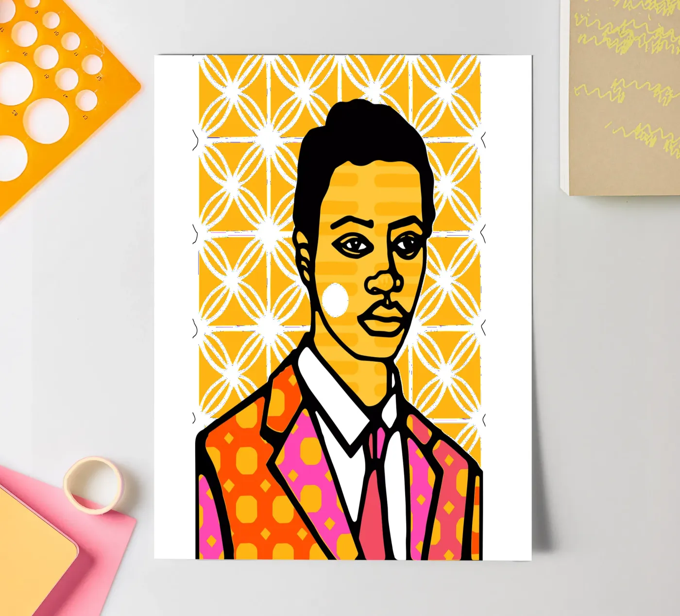 Yellow sticker sheet by Portraits