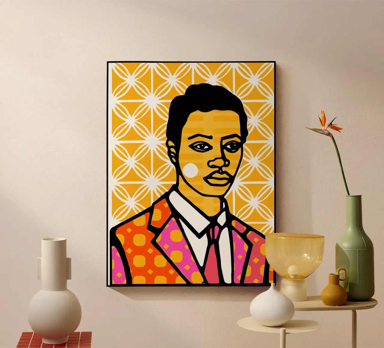 Geel acryl van Portraits