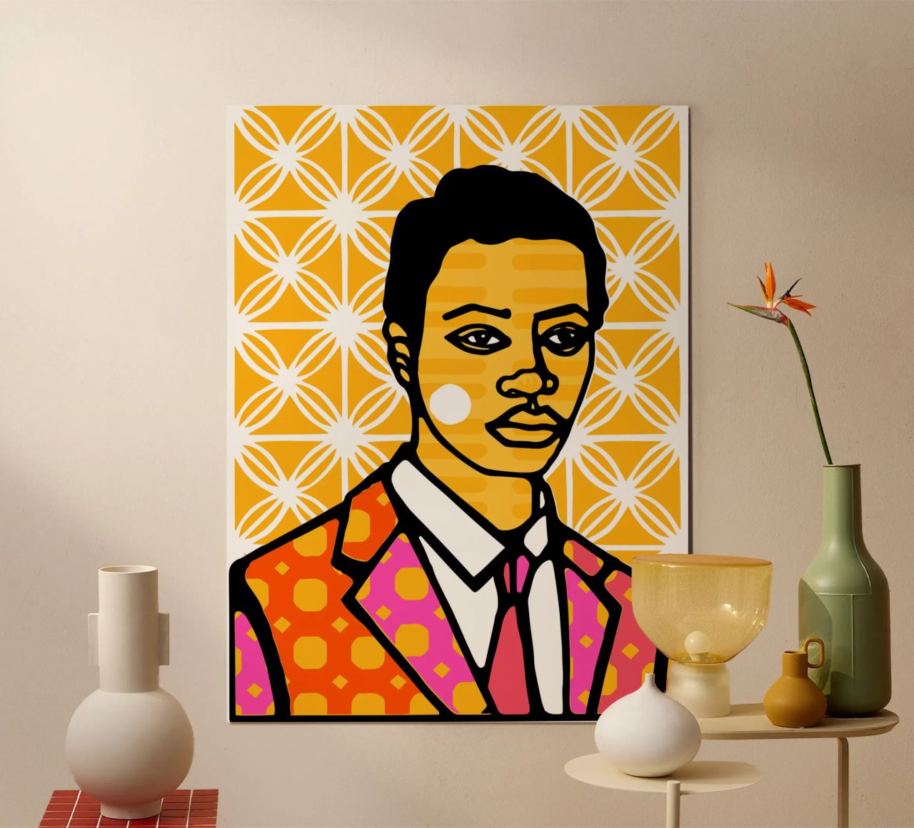 Geel poster van Portraits
