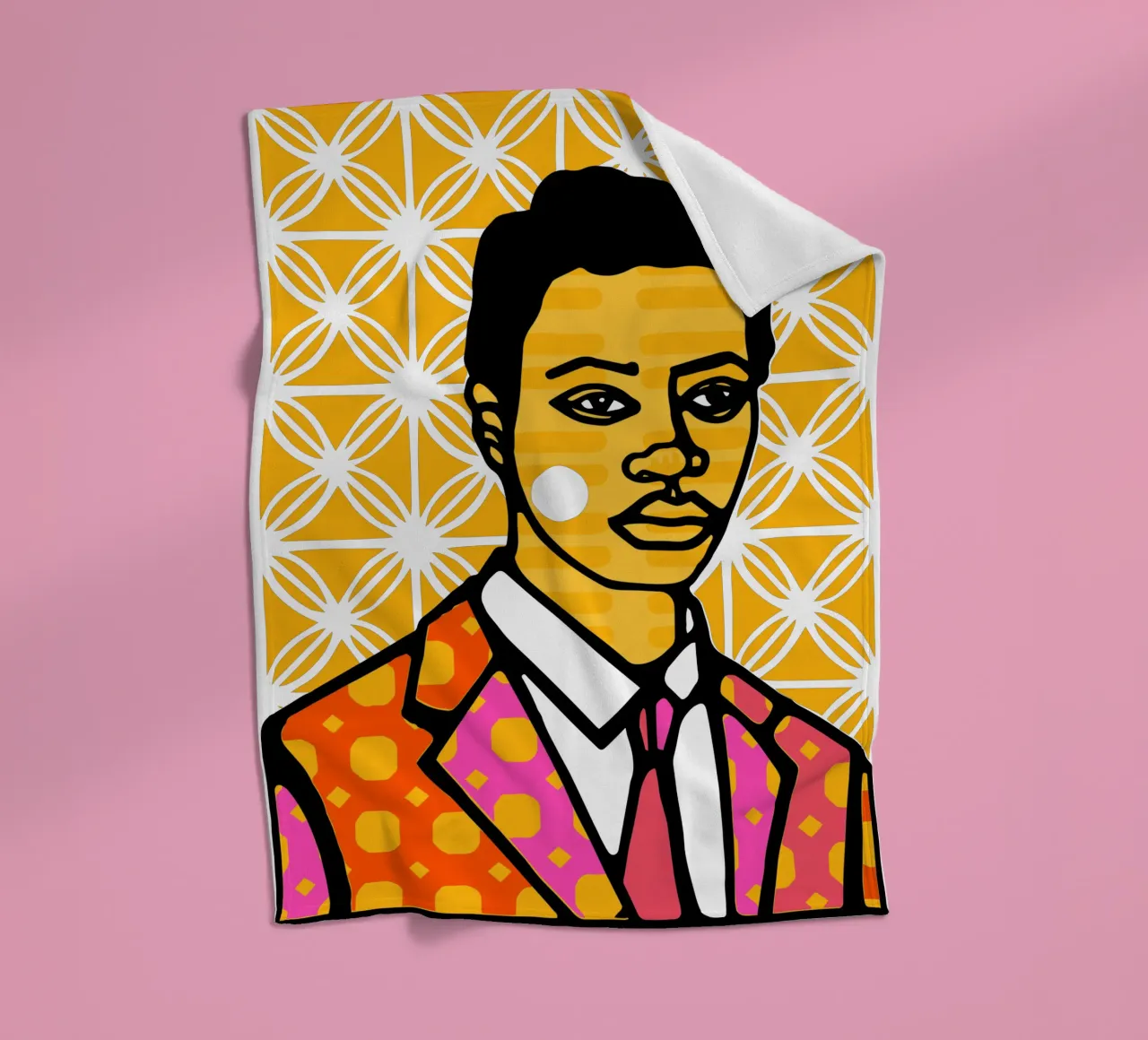 Geel fleecedeken van Portraits