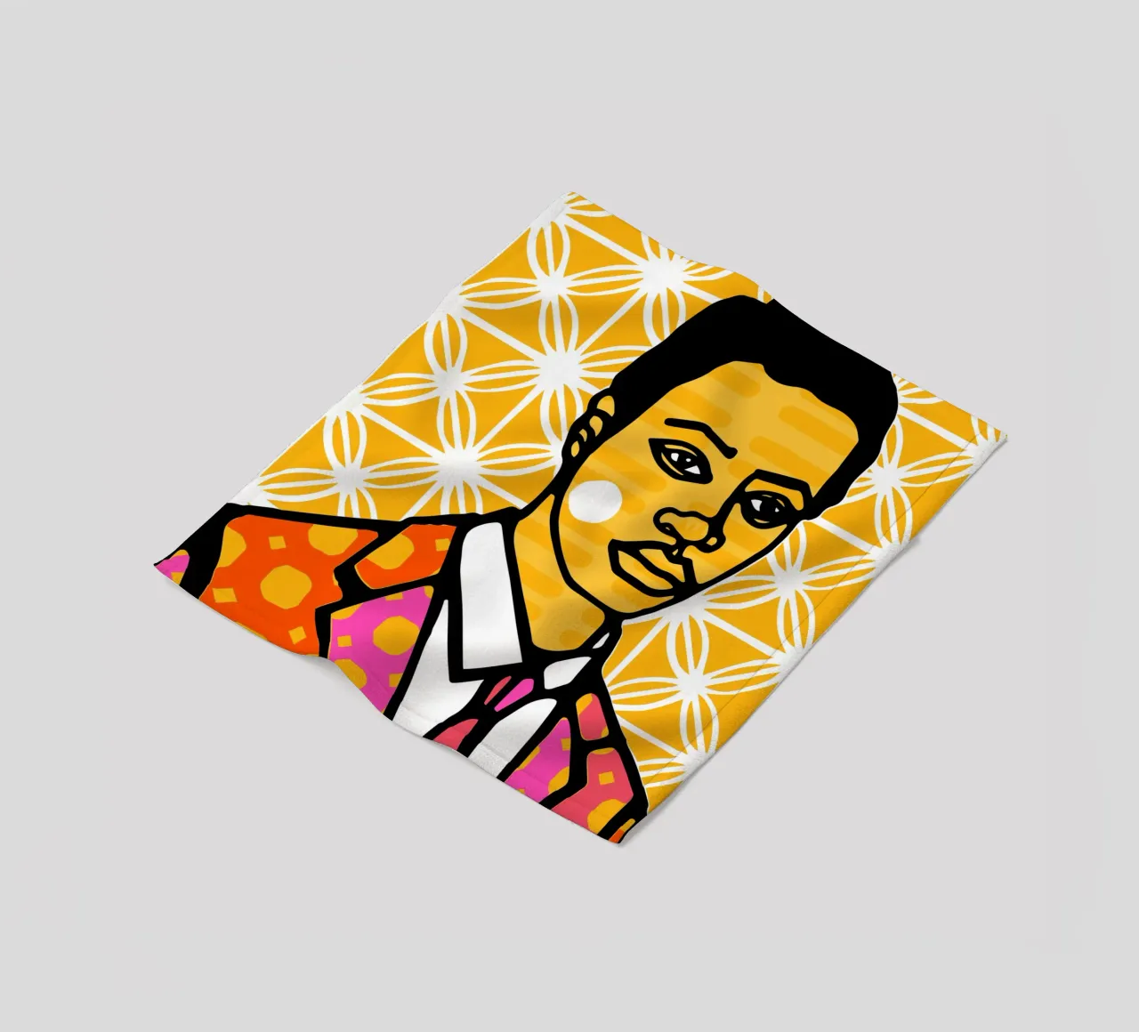 Geel fleecedeken van Portraits