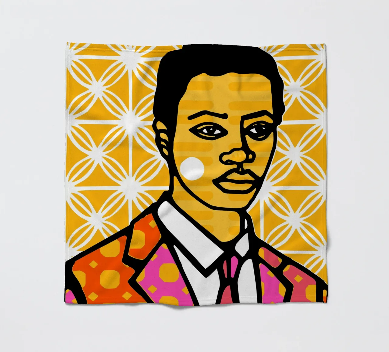 Geel fleecedeken van Portraits