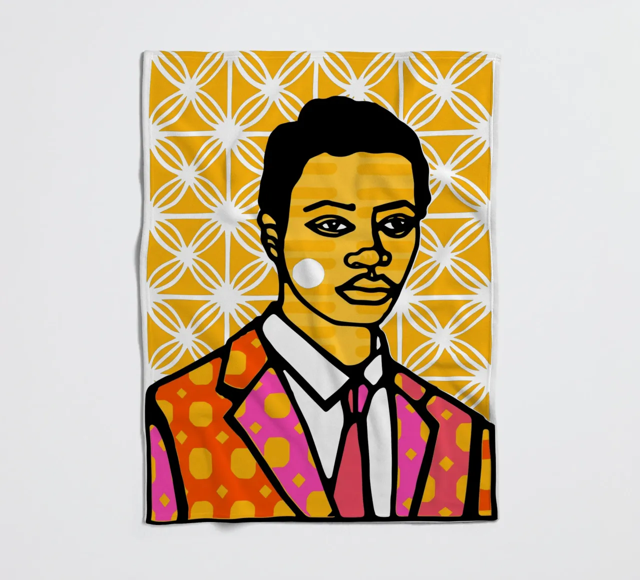 Geel fleecedeken van Portraits