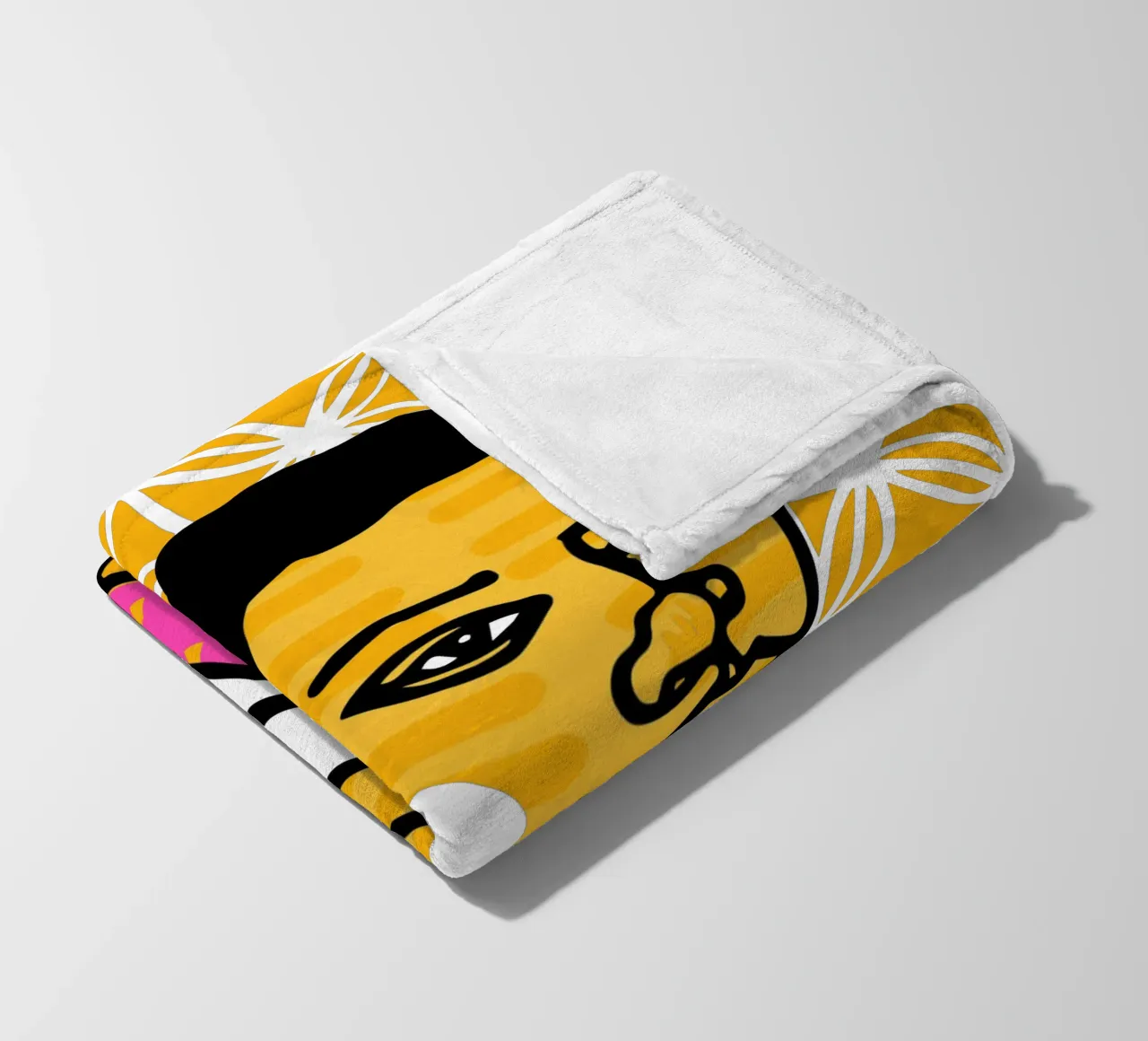 Geel fleecedeken van Portraits