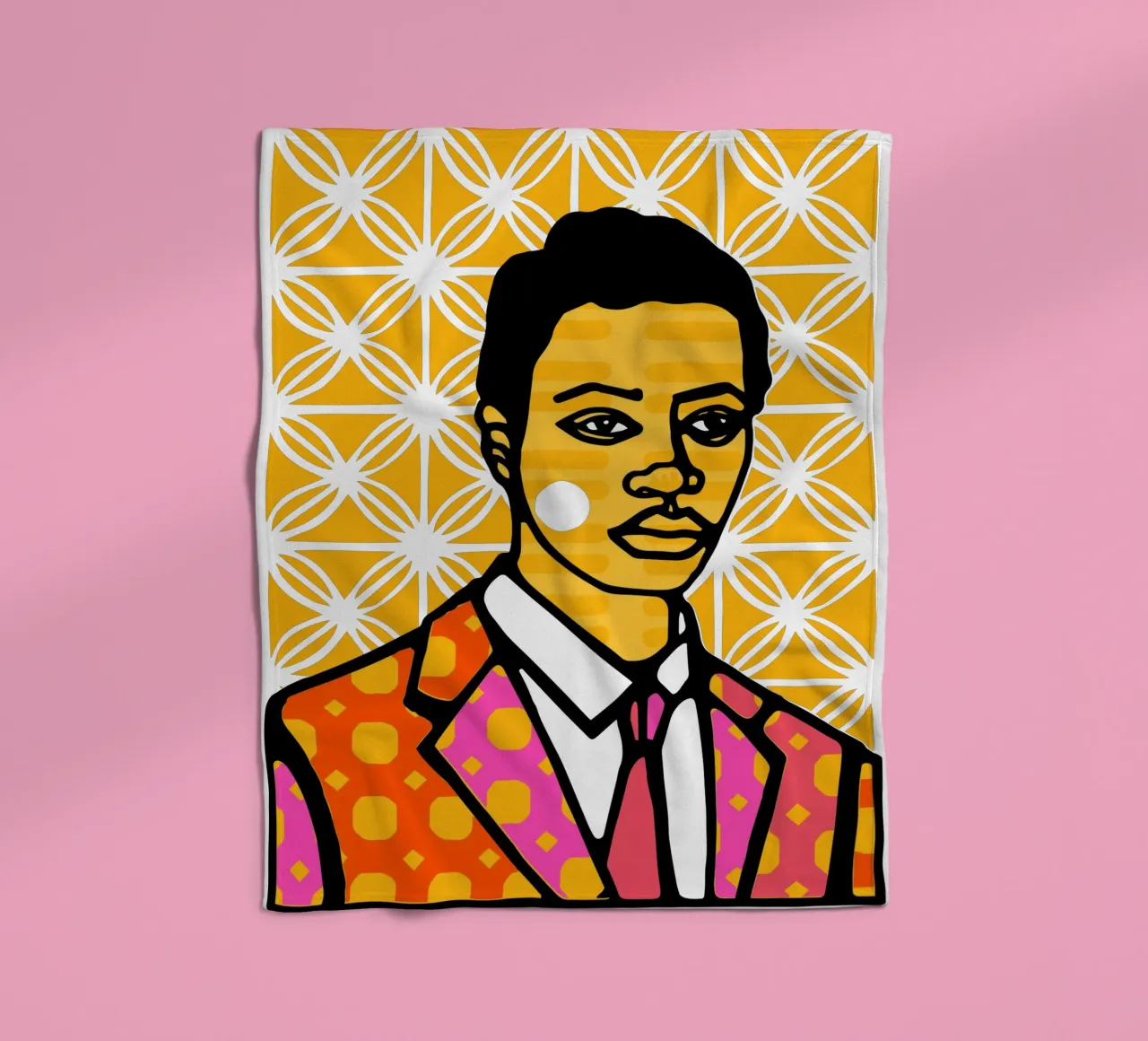 Geel fleecedeken van Portraits