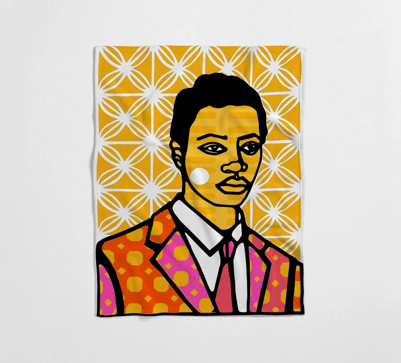 Geel fleecedeken van Portraits