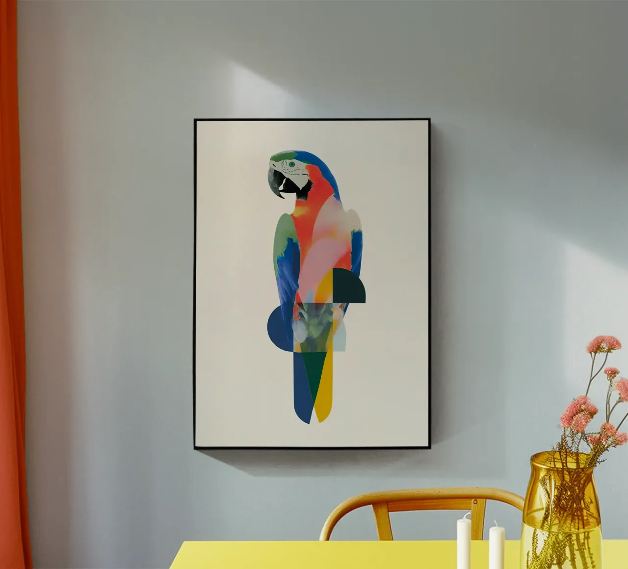 Abstract Parrot plexiglass da Lynn Janet