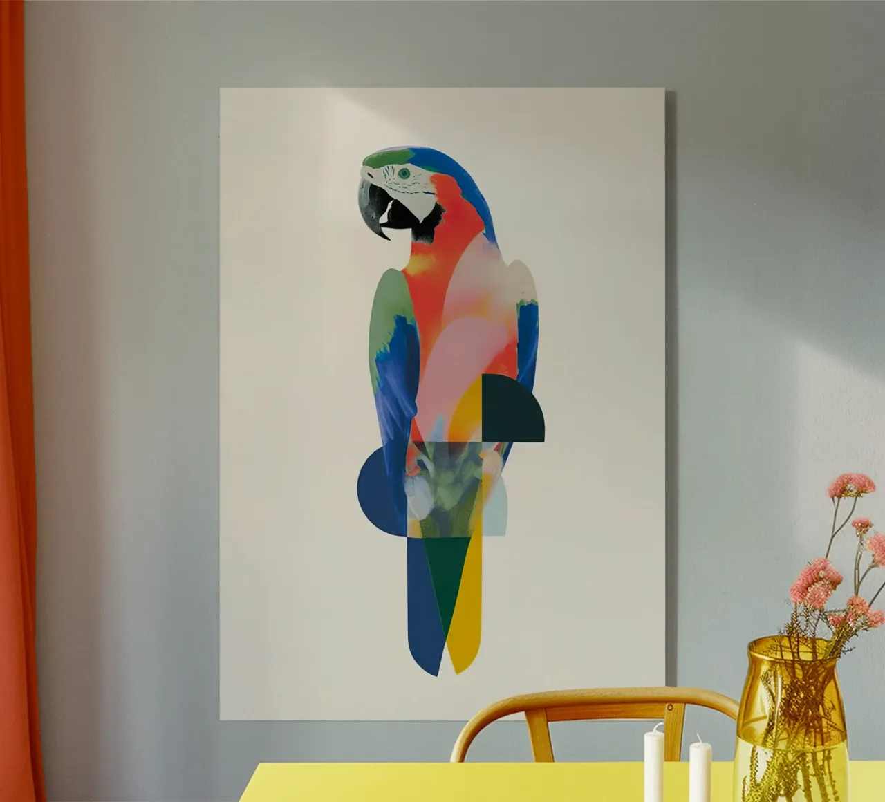 Abstract Parrot plexiglass da Lynn Janet