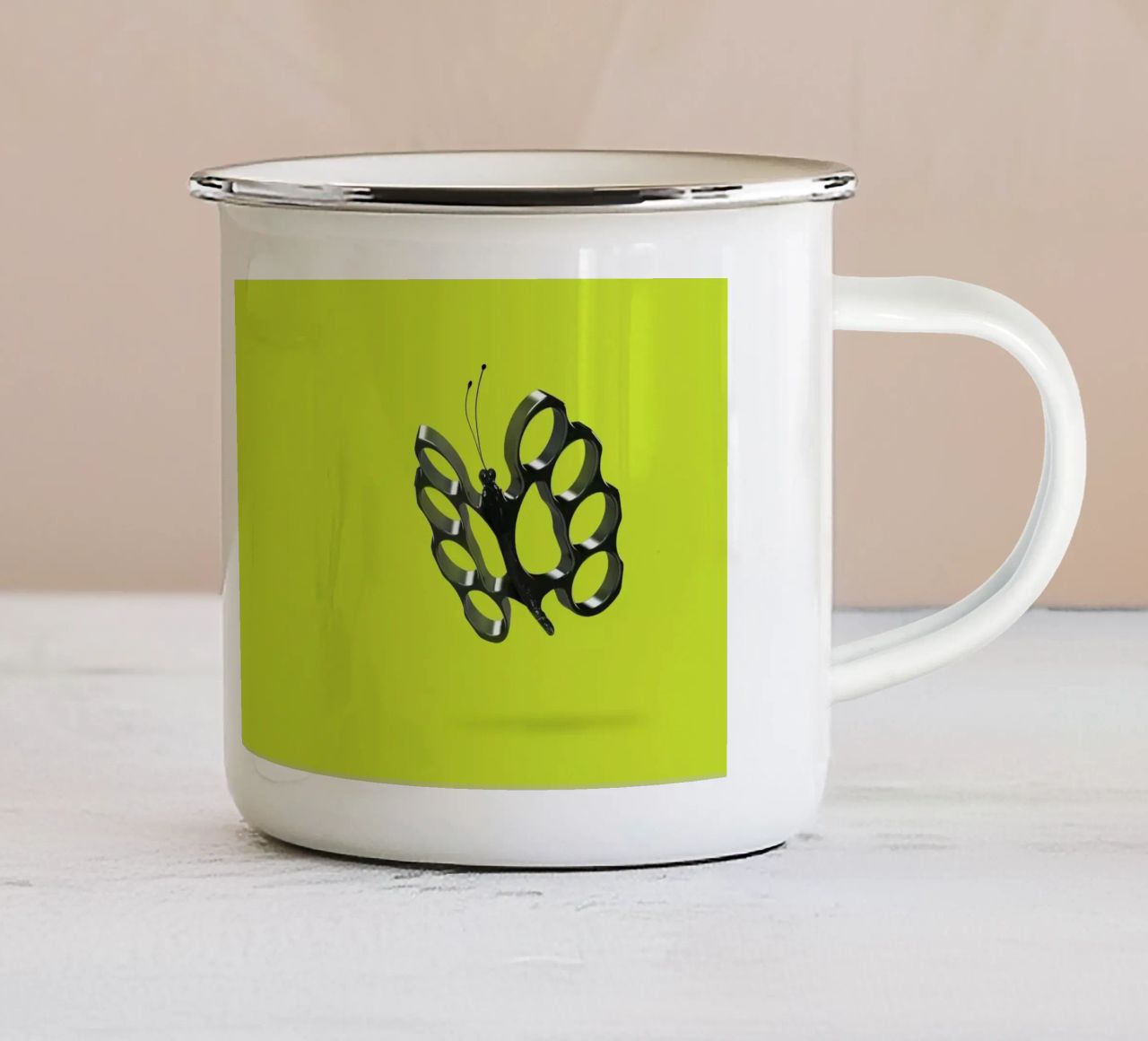 Pungere come una farfalla tazza in smalto da 360brain