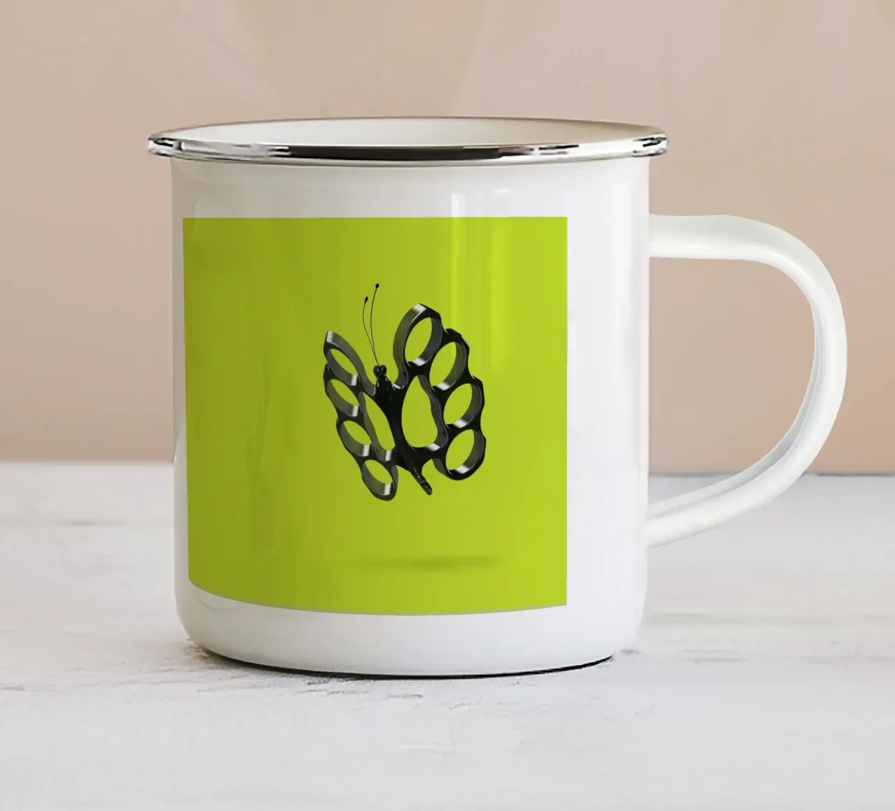 Pungere come una farfalla tazza in smalto da 360brain