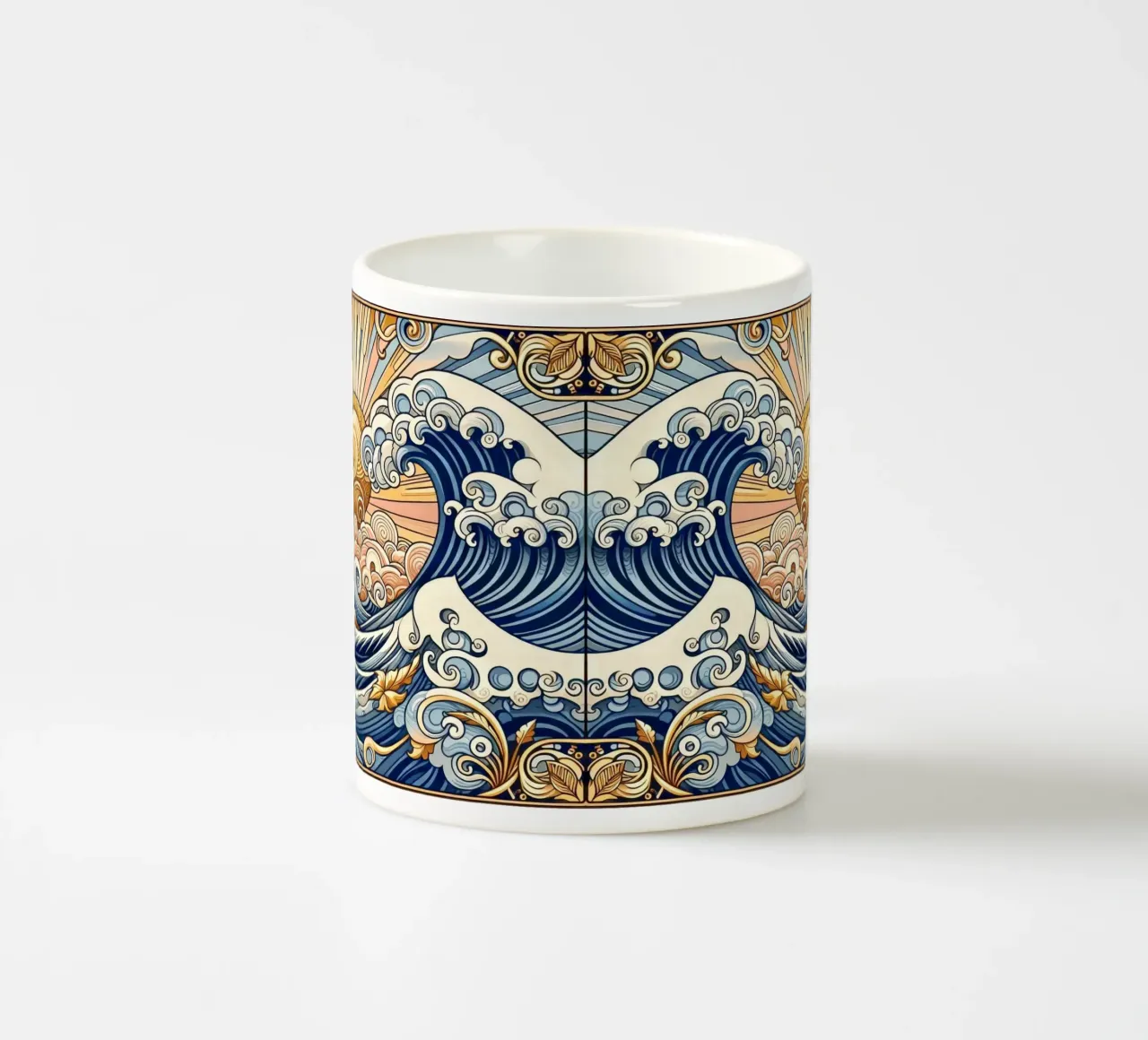 High waves ceramic mug by Art-Nouveau-Dsg