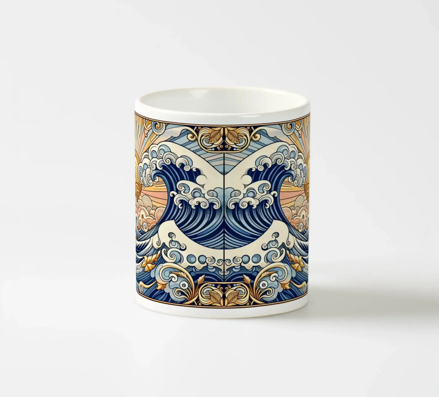 High waves ceramic mug by Art-Nouveau-Dsg