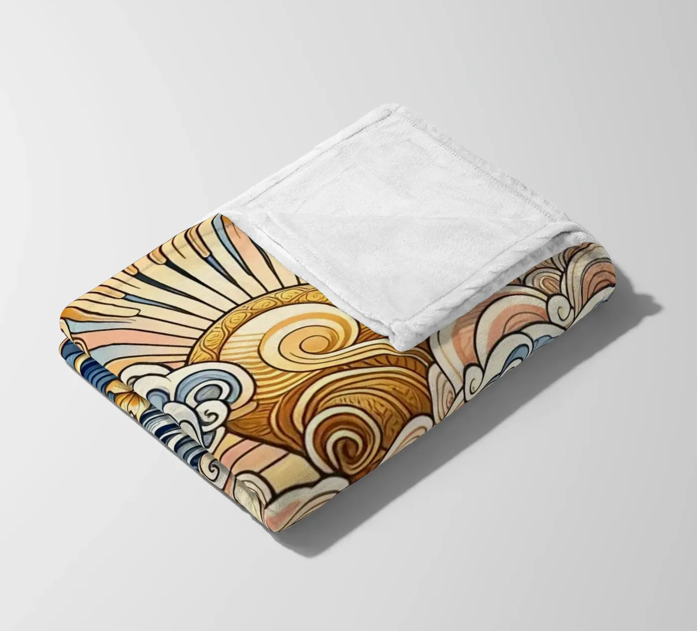 High waves fleece blanket by Art-Nouveau-Dsg