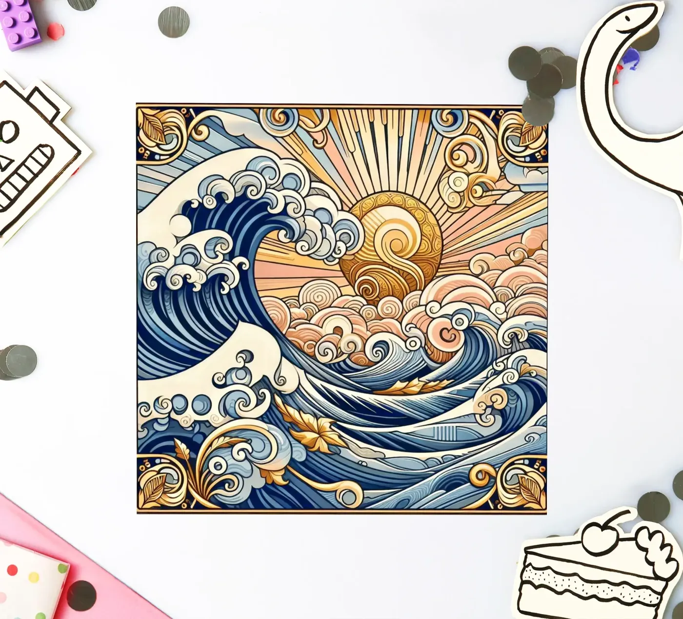 High waves sticker by Art-Nouveau-Dsg