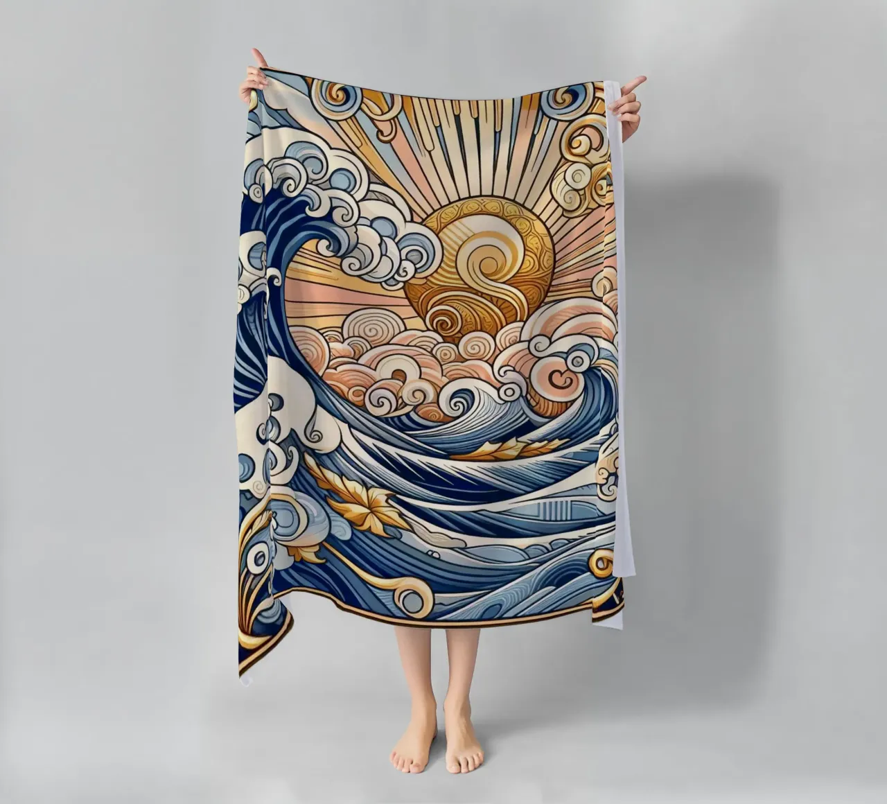 High waves strandhanddoek van Art-Nouveau-Dsg