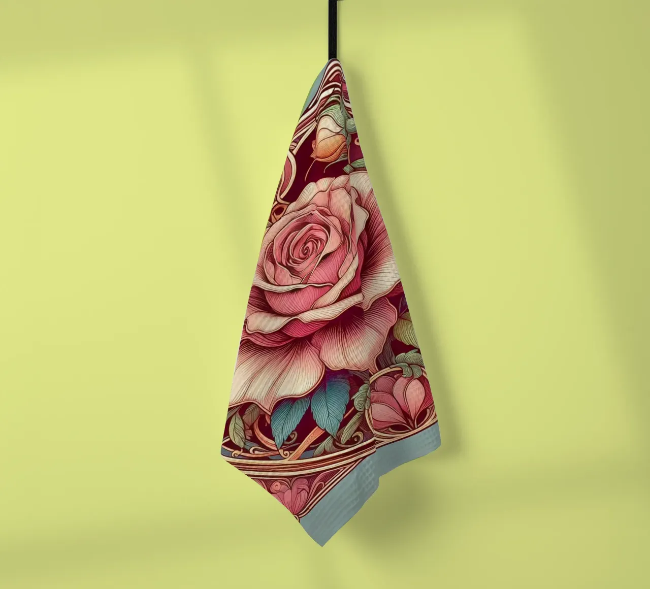 Rose Ornament canovaccio da cucina da Art-Nouveau-Dsg