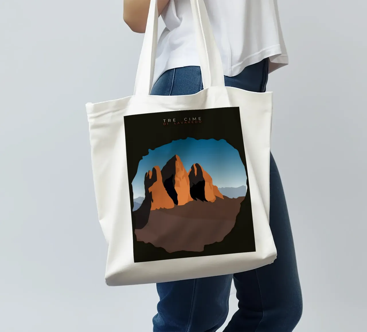 Tre Cime di Lavaredo borsa in juta da minimalist designs