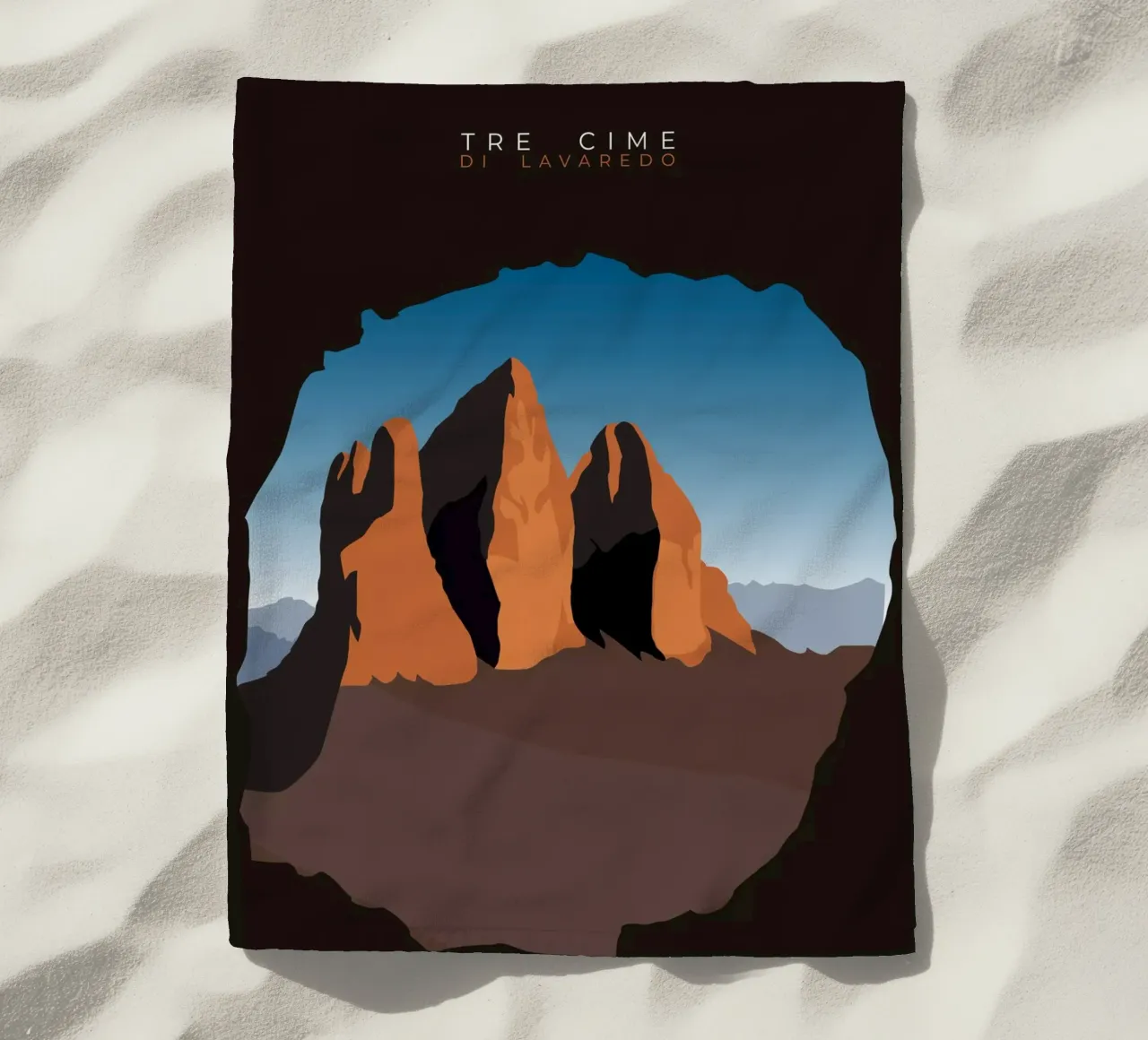 Tre Cime di Lavaredo telo mare da minimalist designs