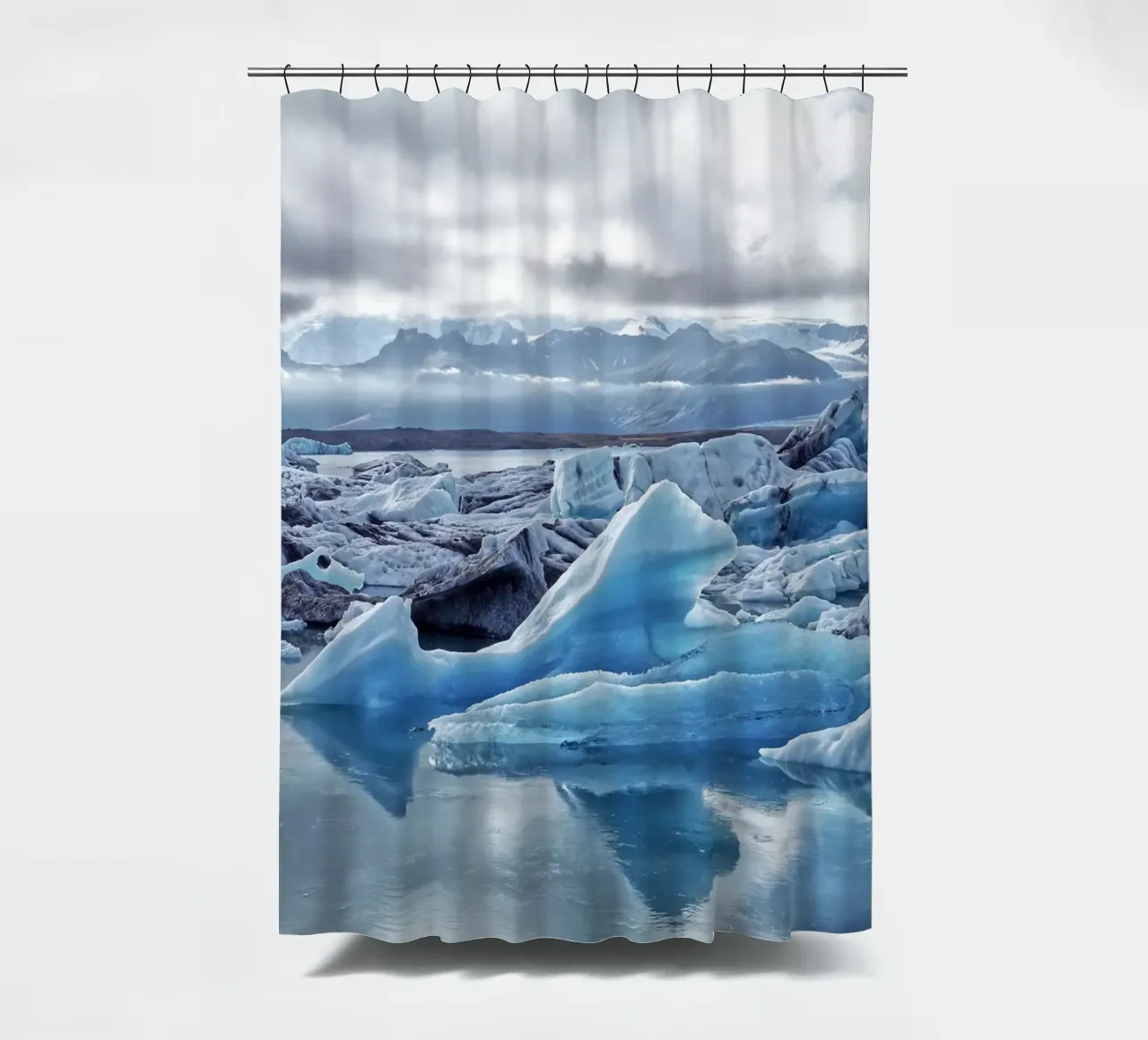 Jökulsárlón Glacier Lagoon shower curtain by Fjöllart